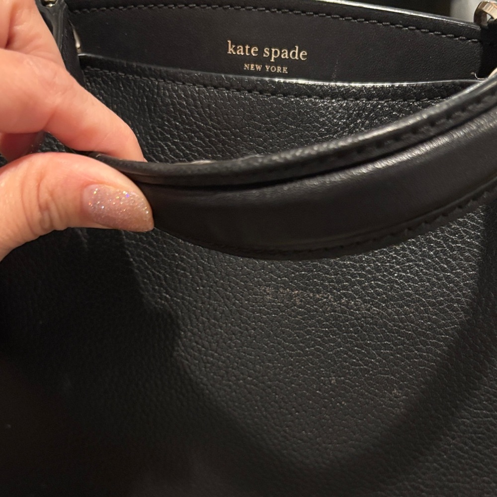 Kate Spade Black Textured Satchel Vintage - Picture 6 of 11